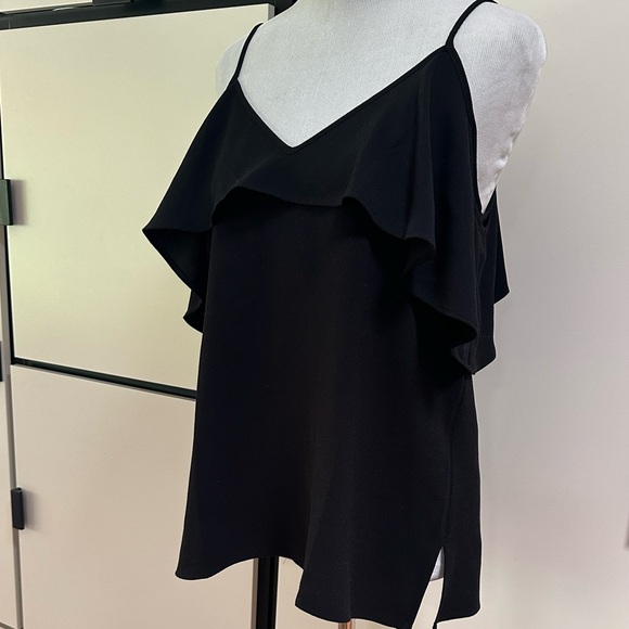 Ann Taylor Black cold shoulder top - Picture 2 of 11